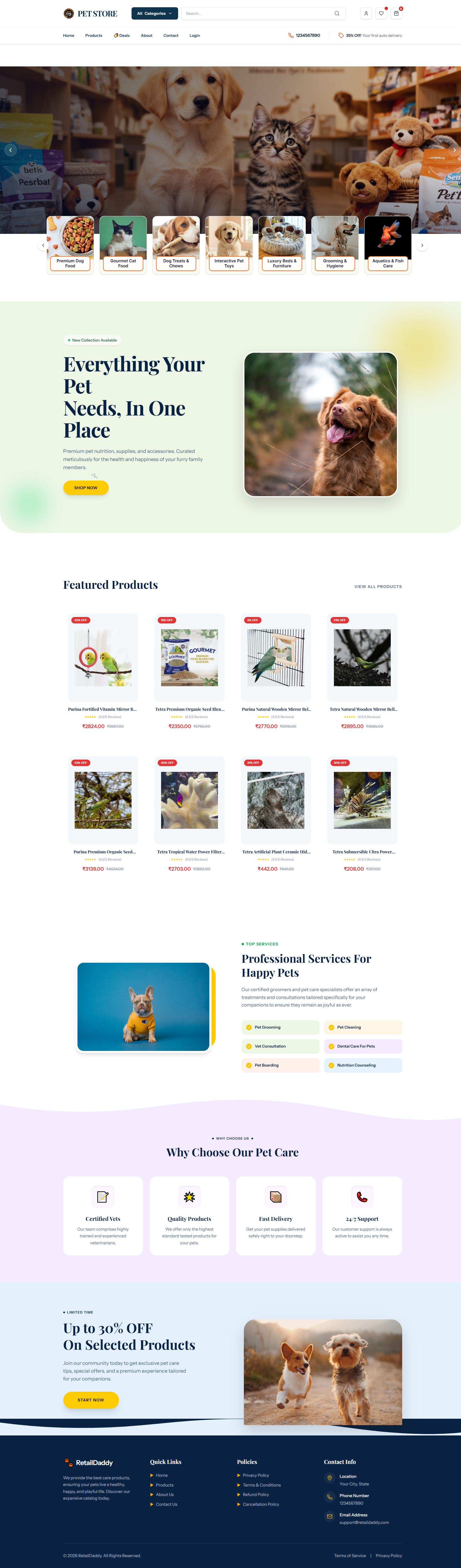 Pet Store Theme Prototype - Ecommerce Daddy Mobile